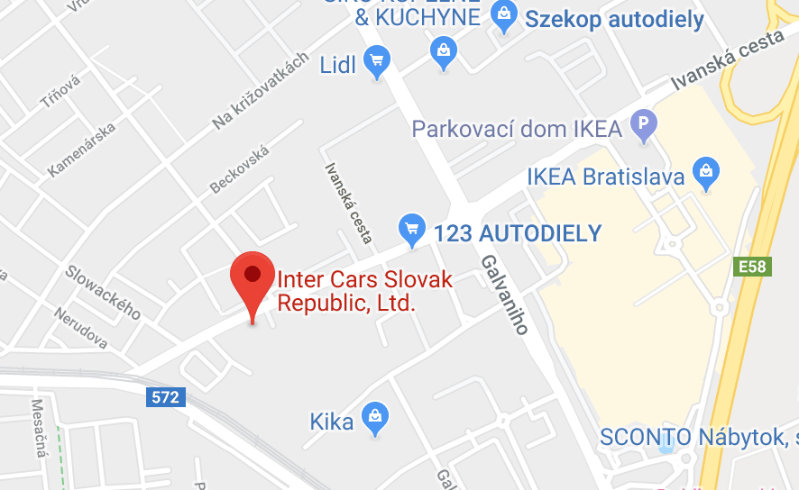 Inter Cars Slovenská republika na mape